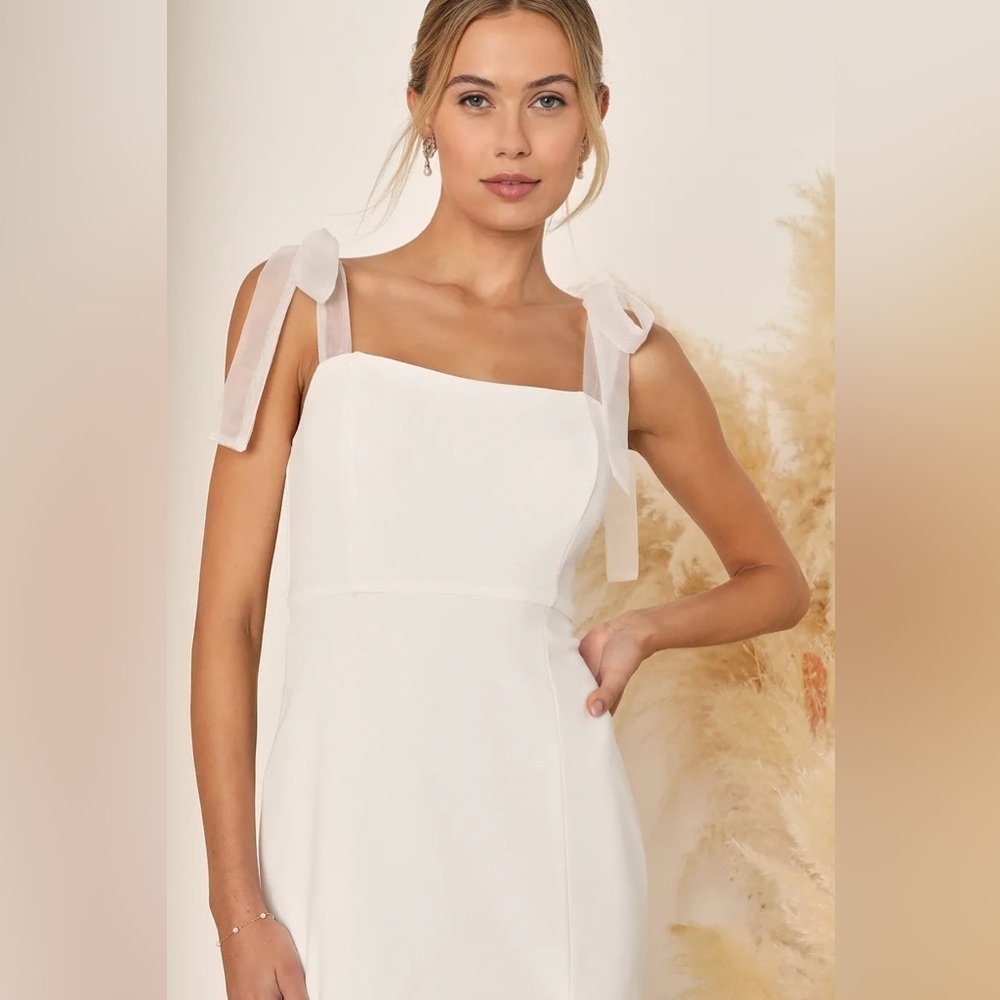 Lulus Romantic Celebration White Tie-Strap Bodycon
Midi Dress - Picture 4 of 11